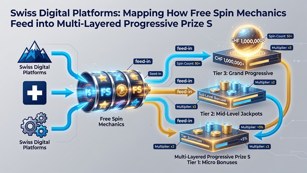 Visual map of how free spins distribute value across progressive jackpot layers in Swiss platforms